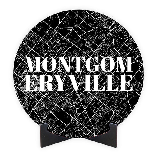 Minimalistic B&W Pennsylvania Montgomeryville Map | Wood Sign | Eaches | Min 1