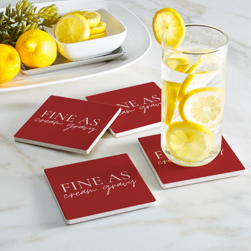 Modern Minimalist Texas Fine As Gravy | Absorbent Coasters | Set of 4 | Min 2