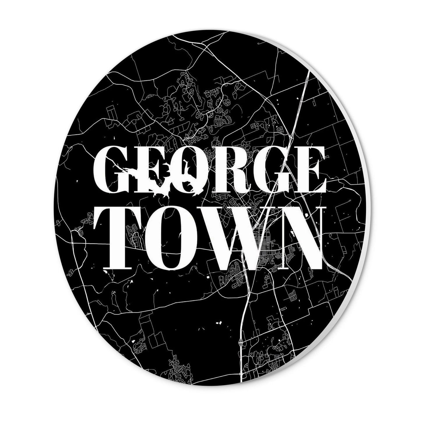 Minimalistic B&W Texas Georgetown Map | Wood Sign | Eaches | Min 1