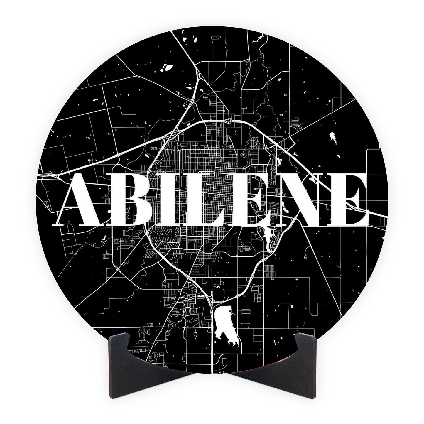 Minimalist B&W Texas Abilene Map | Wood Sign | Eaches | Min 1