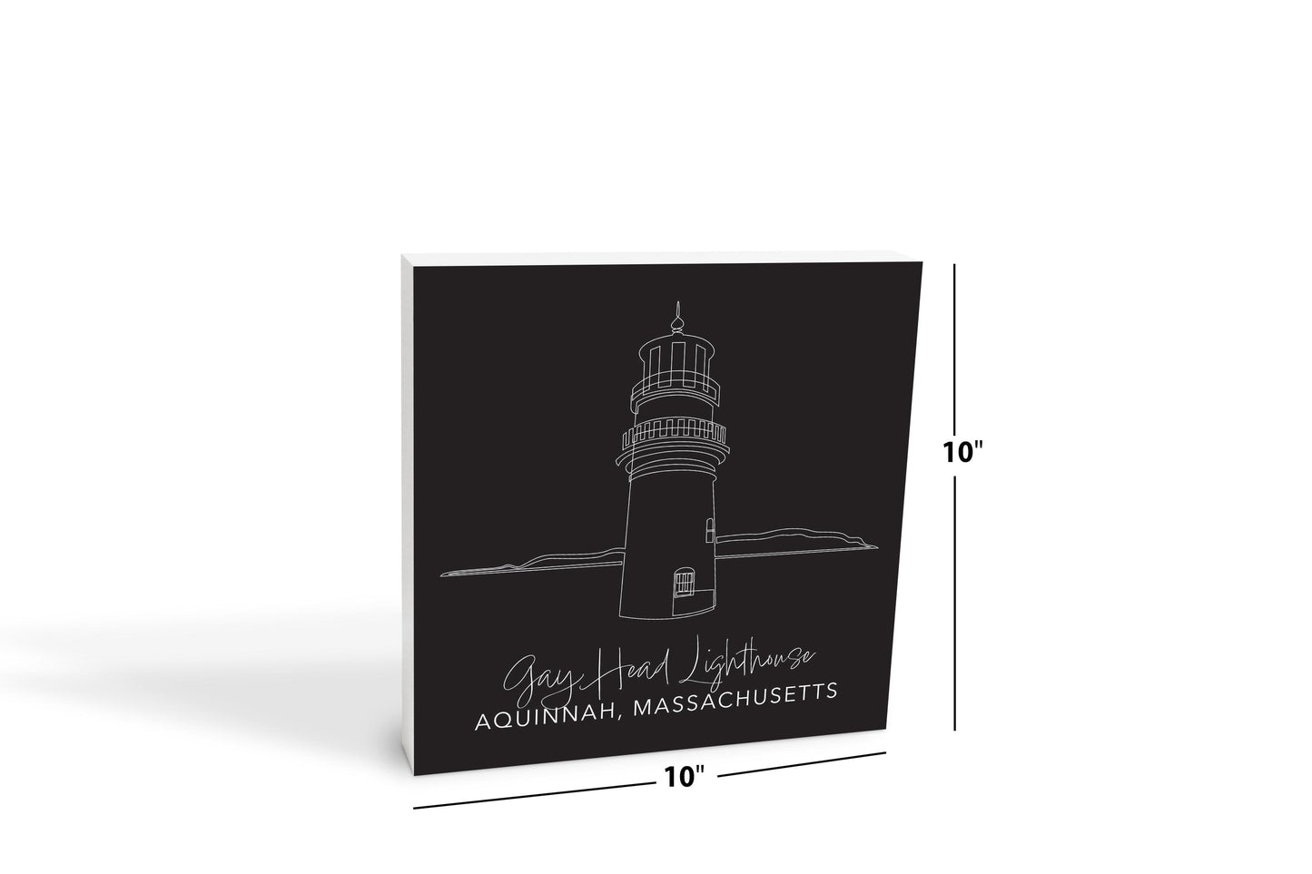 Black Gay Head Lighthouse | Wood Block | Eaches | Min 2