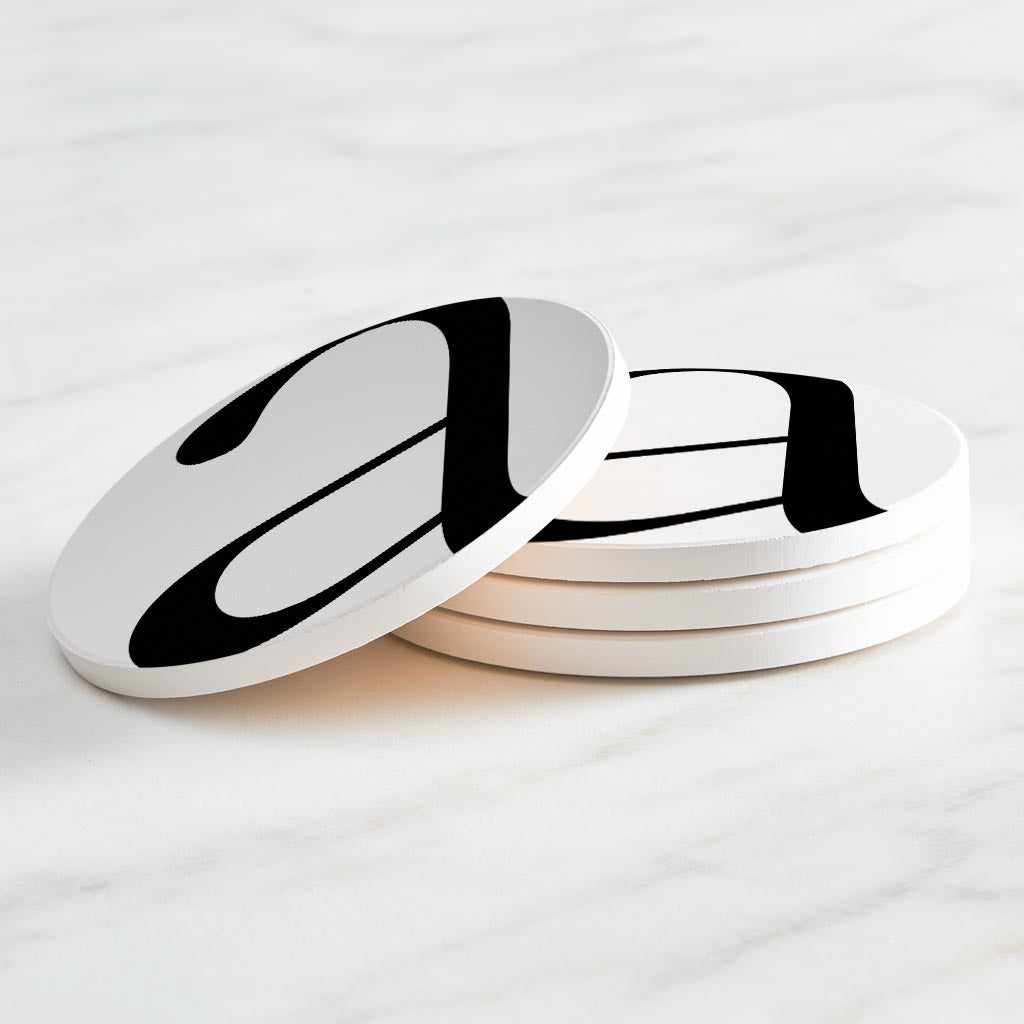 Minimalist Monogram A Circle | Absorbent Coasters | Set of 4 | Min 2