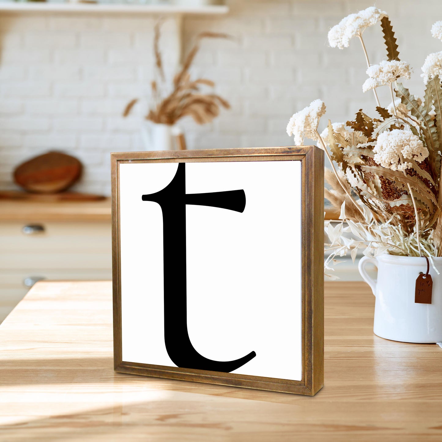 Minimalist Monogram T | Wood Sign | Eaches | Min 1