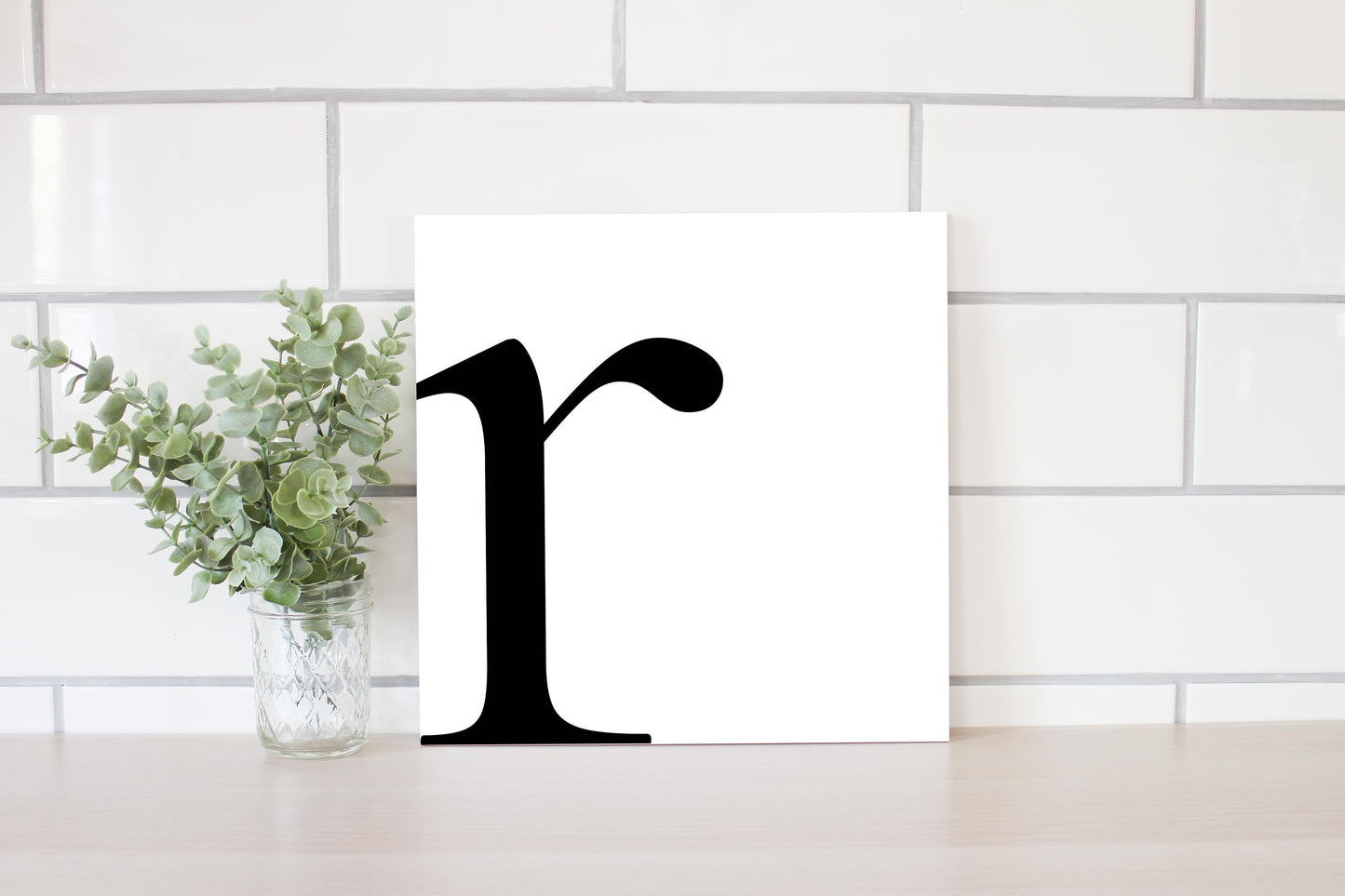 Minimal Monogram R| Wood Sign | Eaches | Min 2