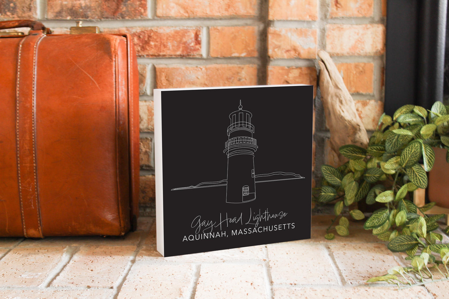 Black Gay Head Lighthouse | Wood Block | Eaches | Min 2