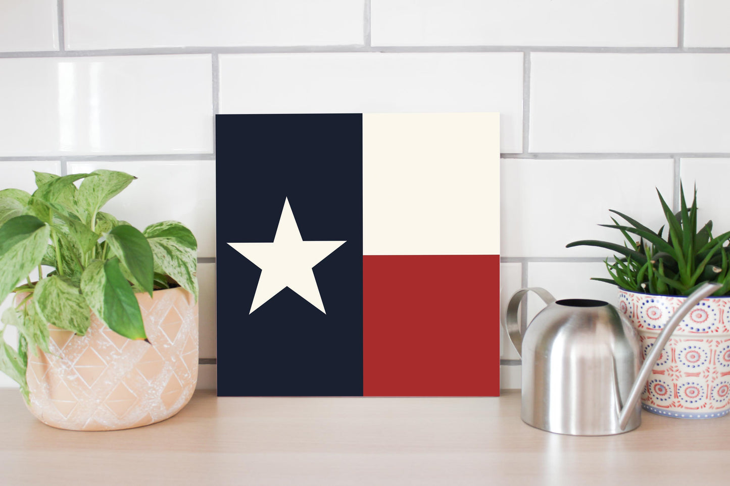 Modern Minimalist Texas Colors Flag | Wood Sign | Eaches | Min 2