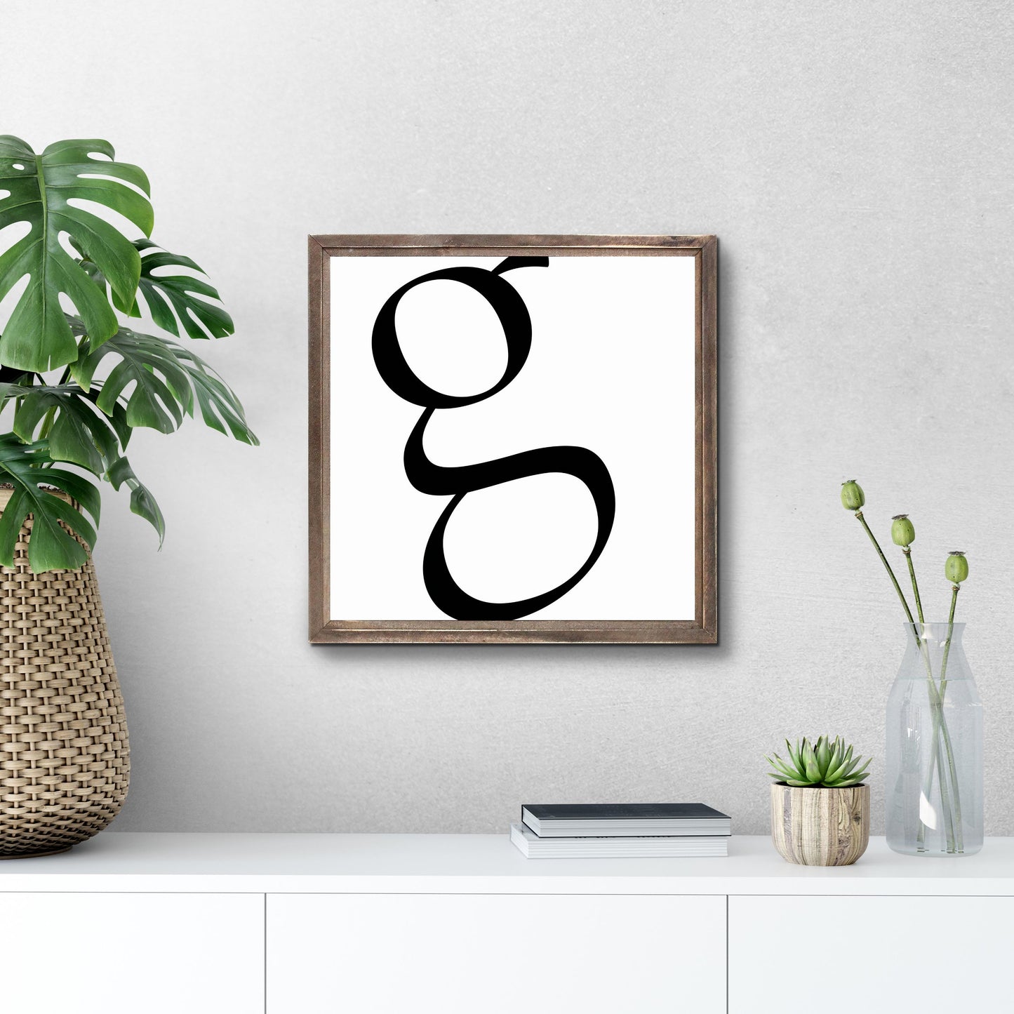 Minimalist Monogram G | Wood Sign | Eaches | Min 1