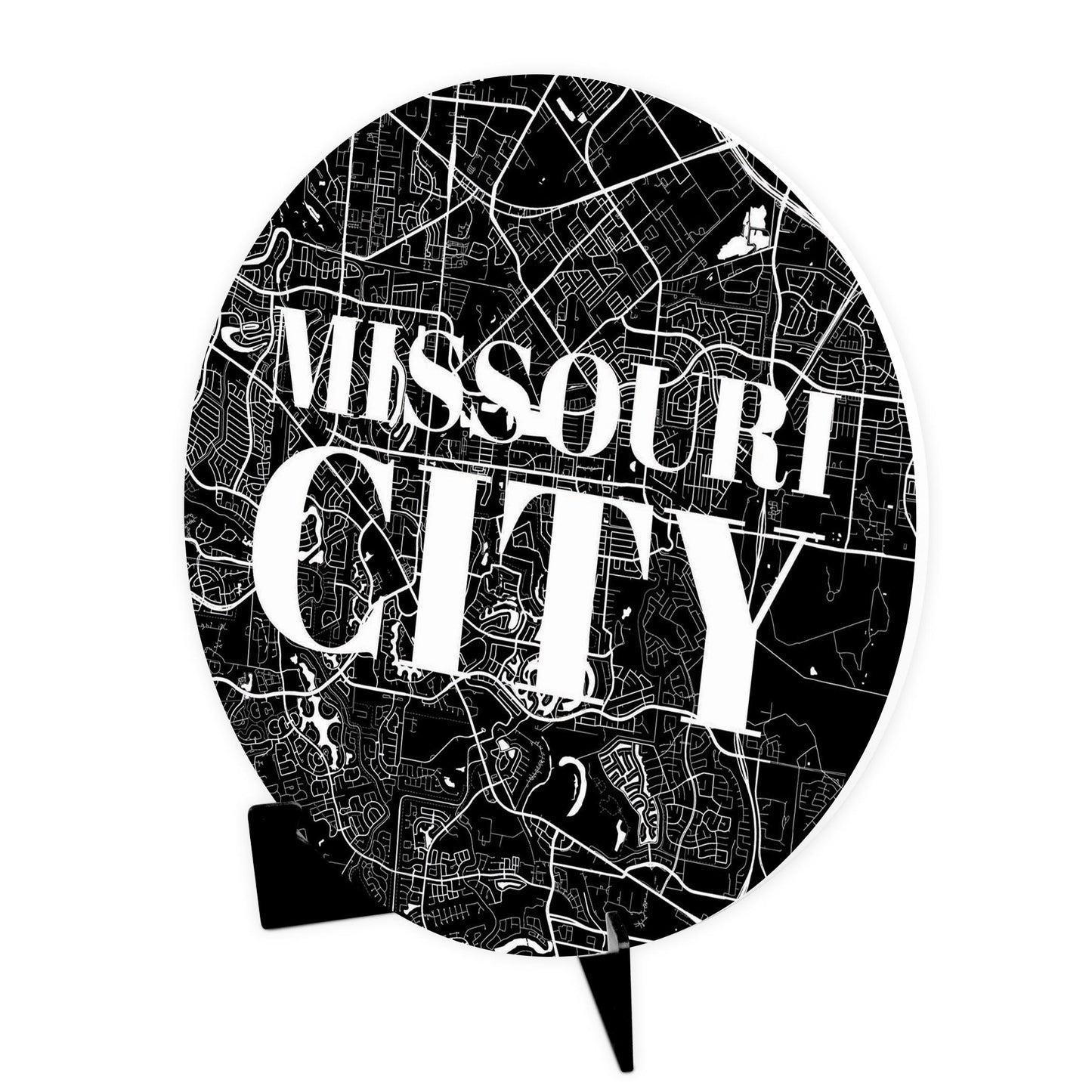 Minimalistic B&W Texas Missouri City Map | Wood Sign | Eaches | Min 1