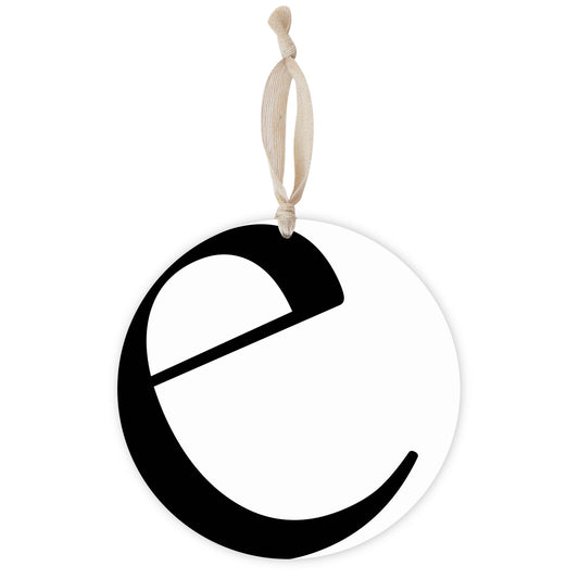 Minimalist Monogram E | Wood Ornament | Eaches | Min 1