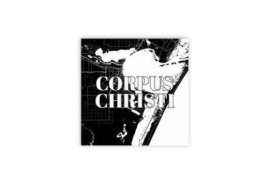 Minimalistic B&W Texas Corpus Christi Map | Wood Sign | Eaches | Min 2