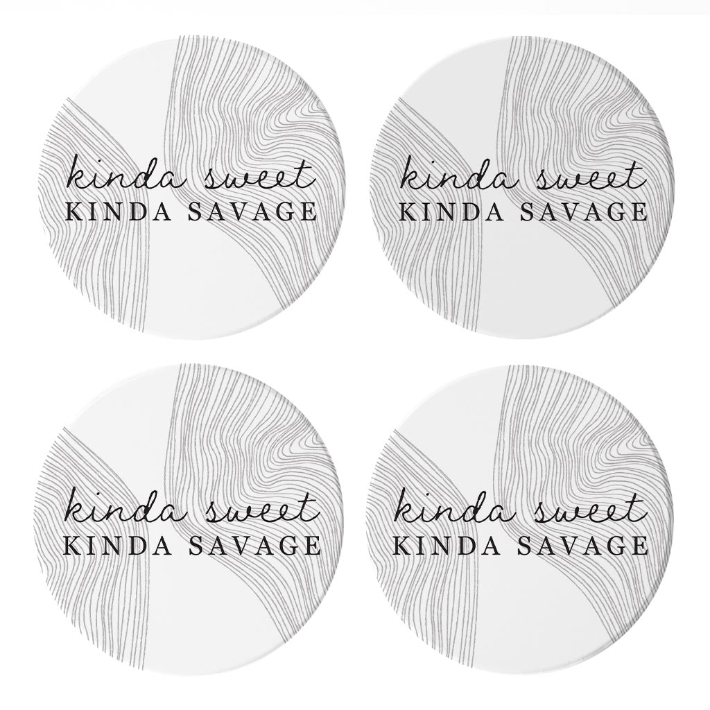 Modern Minimalist Mothers Day Kinda Sweet | Absorbent Coasters | Set of 4 | Min 2