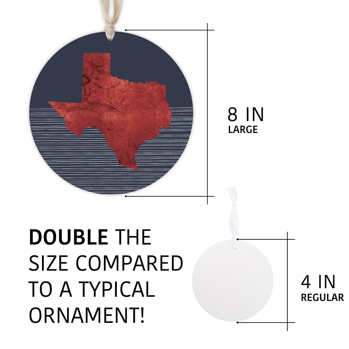 Modern Minimalist Texas Straight Line State Shape | Wood Ornament | Eaches | Min 1