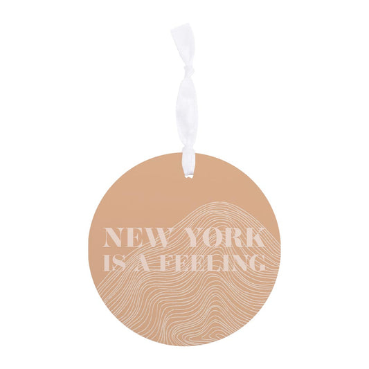 Modern Minimalist New York Is A Feeling | Wood Ornament | Eaches | Min 6