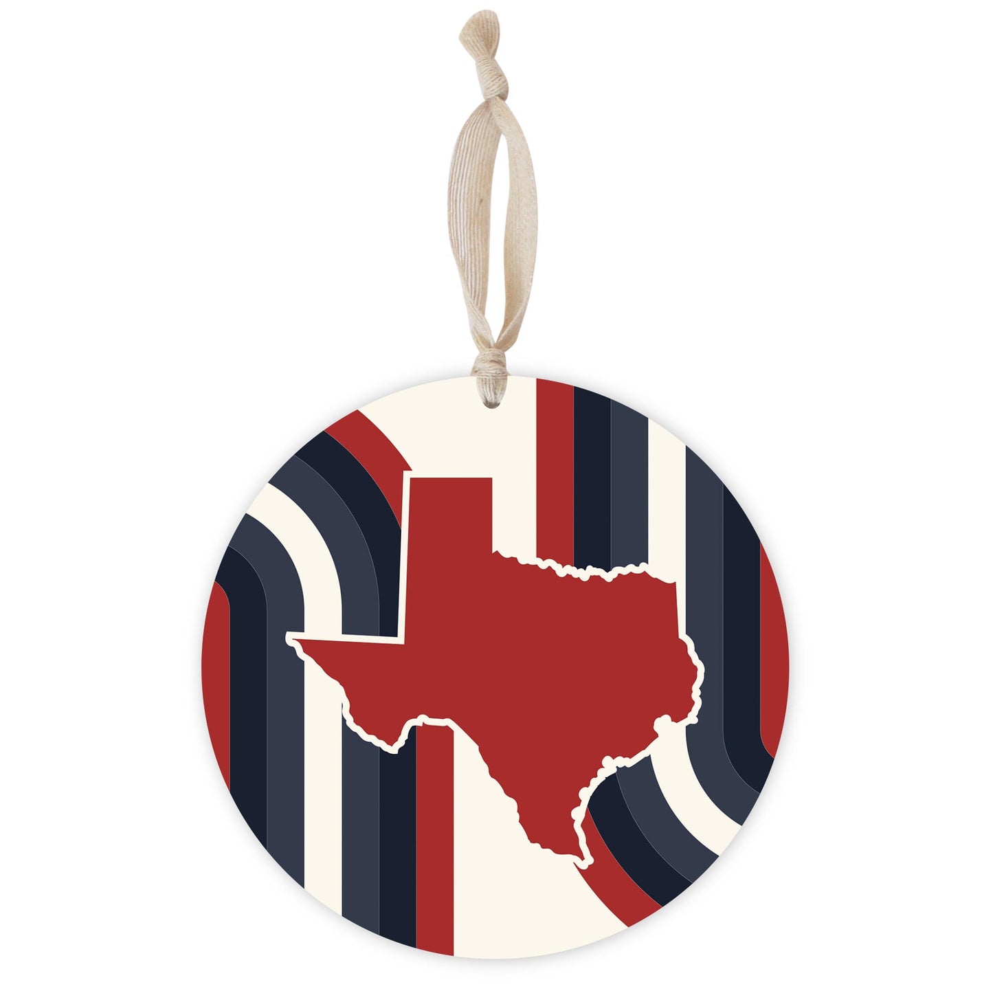 Modern Minimalist Texas Colors Retro Shape | Wood Ornament | Eaches | Min 1