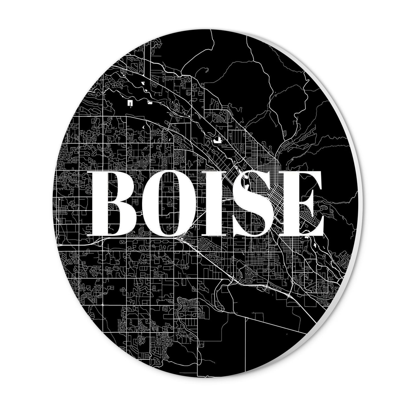 Minimalist B&W Idaho Boise Map | Wood Sign | Eaches | Min 1