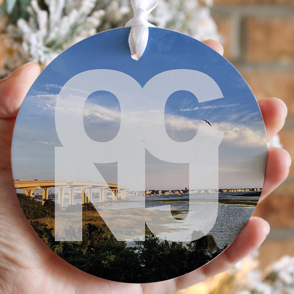 OCNJ Photo With Text | Wood Ornament | Eaches | Min 6