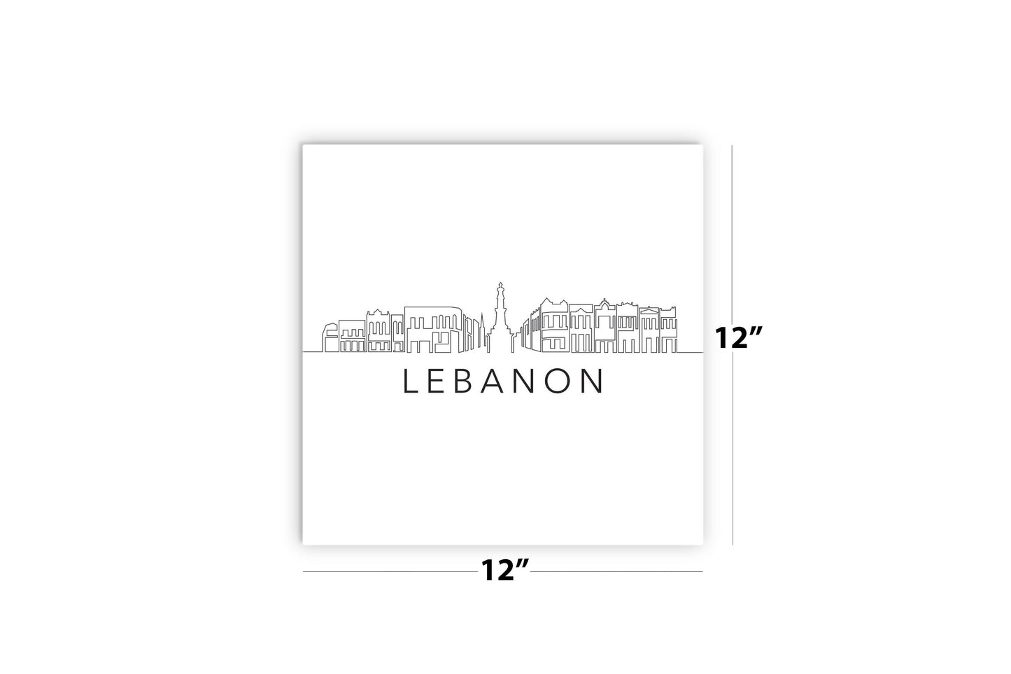 Minimalist B&W Tennessee Lebanon Skyline | Wood Sign | Eaches | Min 2