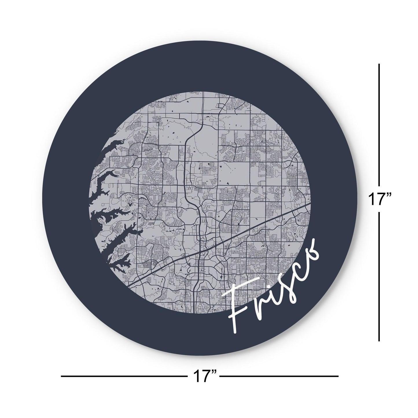 Modern Minimalist Texas Colors Frisco Circle Map | Wood Sign | Eaches | Min 1