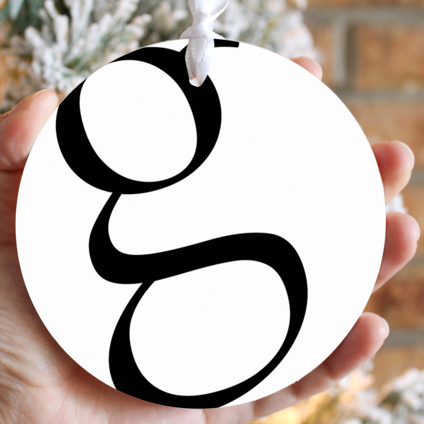 Minimalist Monogram G Circle| Wood Ornament | Eaches | Min 6