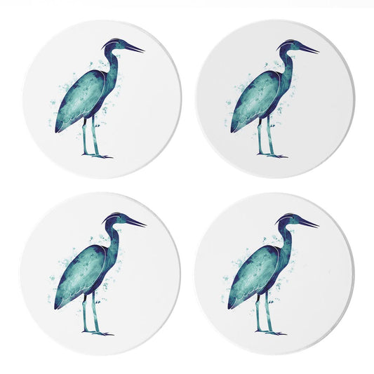 East Coast Water Color Heron| Absorbent Coasters | Set of 4 | Min 2