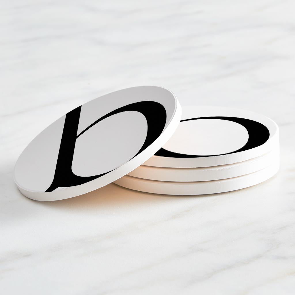 Minimalist Monogram B Circle | Absorbent Coasters | Set of 4 | Min 2