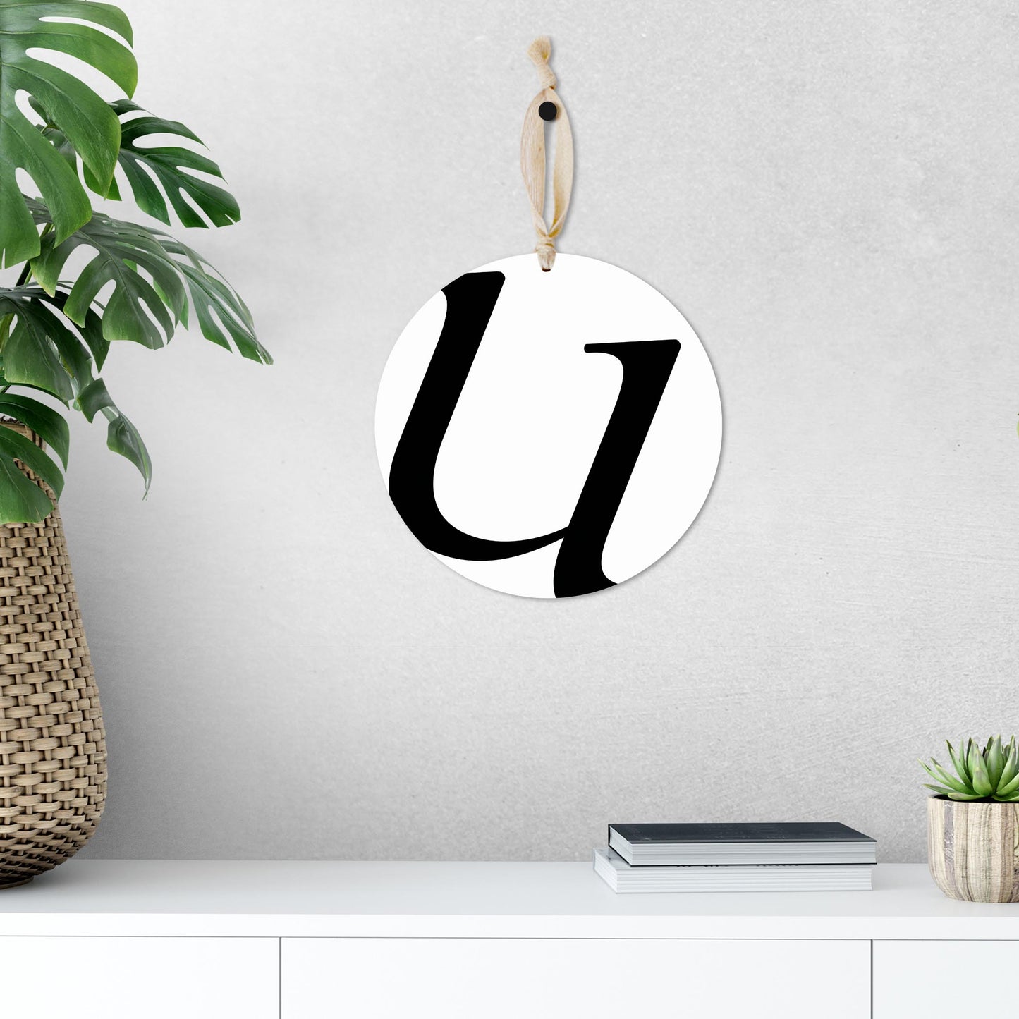 Minimalist Monogram U| Wood Ornament | Eaches | Min 1