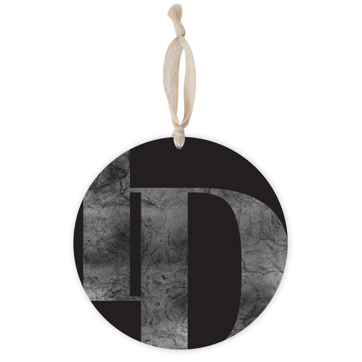 Minimalist B&W Idaho Black Initials | Wood Ornament | Eaches | Min 1