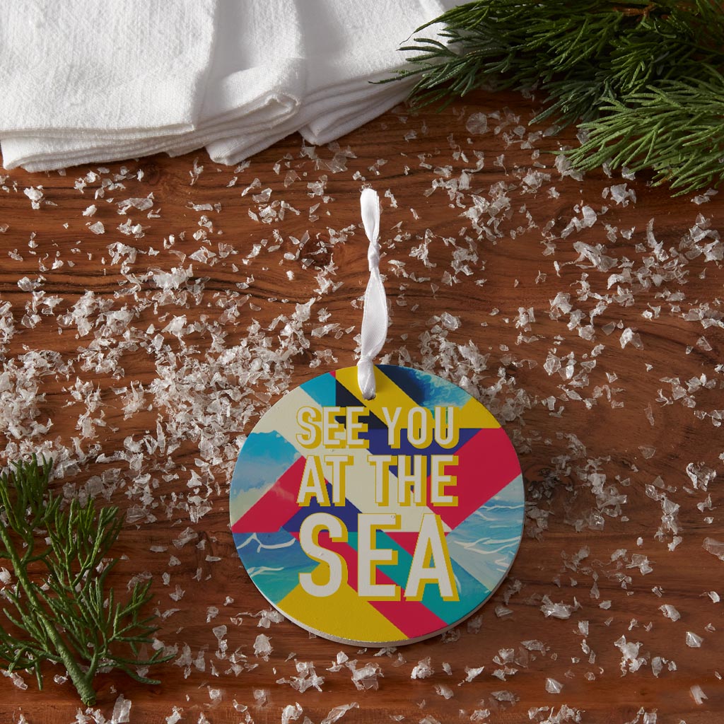 See You At The Sea | Wood Ornament | Eaches | Min 6