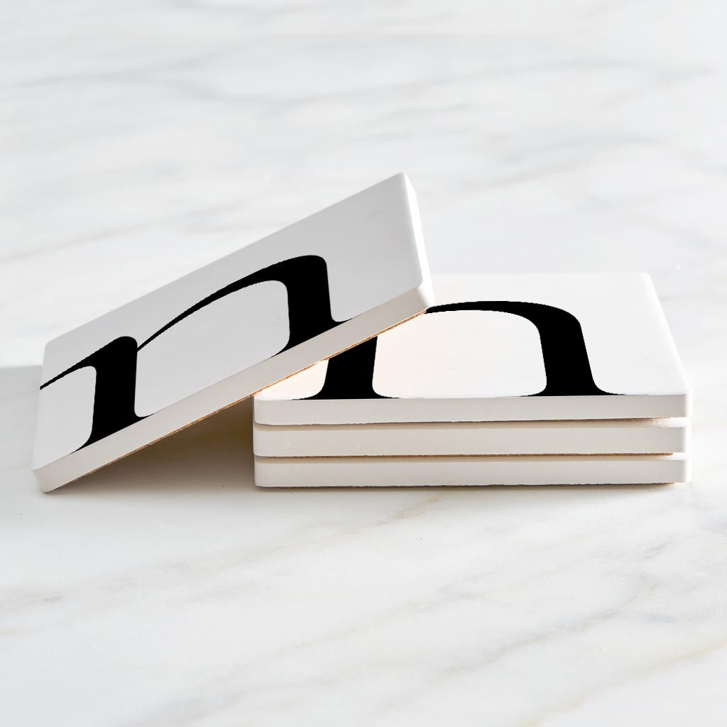 Minimal Monogram N | Absorbent Coasters | Set of 4 | Min 2