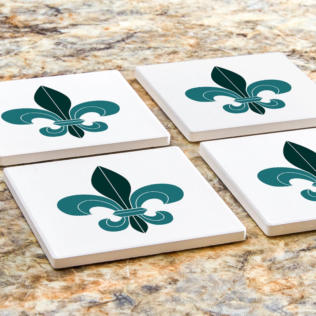 Blue White Fleu De Lis| Absorbent Coasters | Set of 4 | Min 2