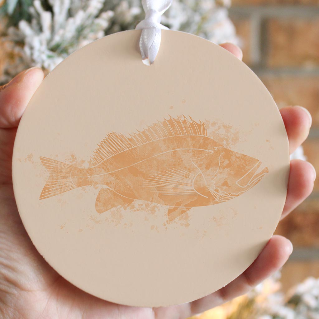 Louisiana Colorful Water Color Red Fish | Wood Ornament | Eaches | Min 6