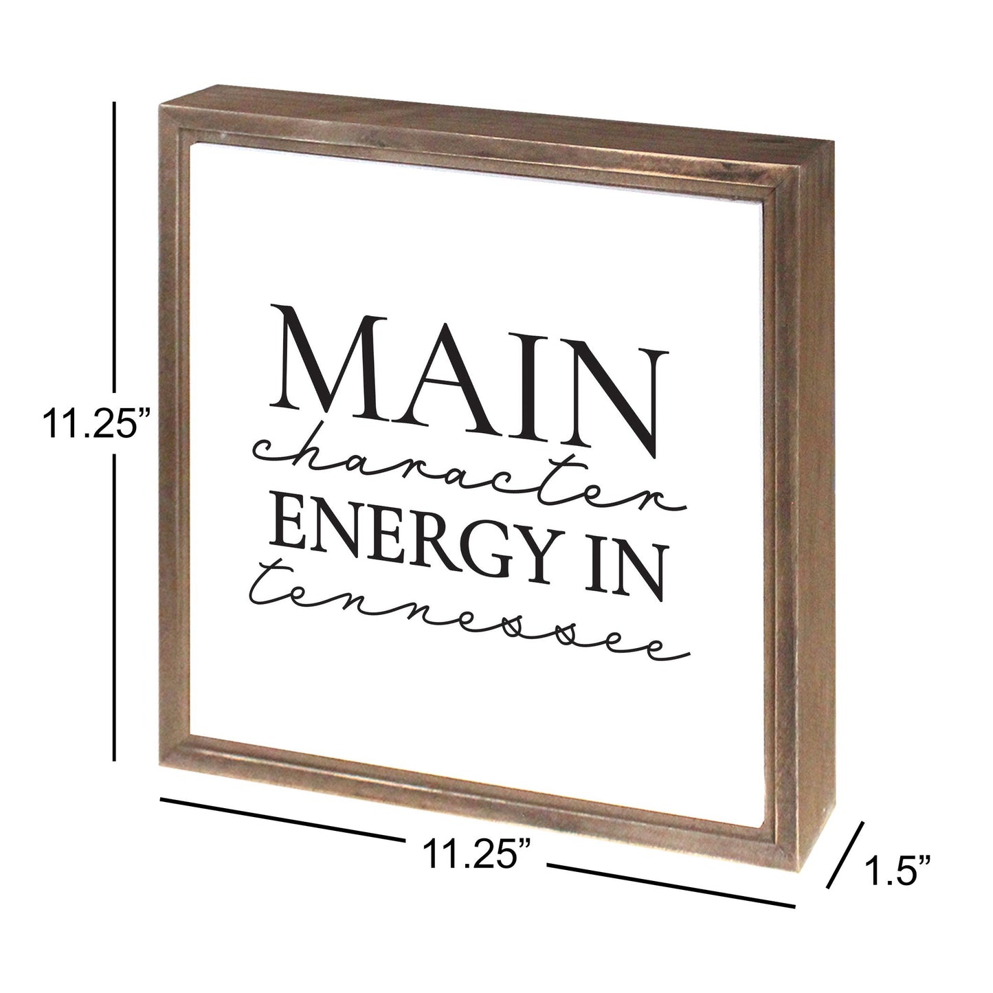 Minimalist B&W Tennessee Main Character Energy | Wood Sign | Eaches | Min 1