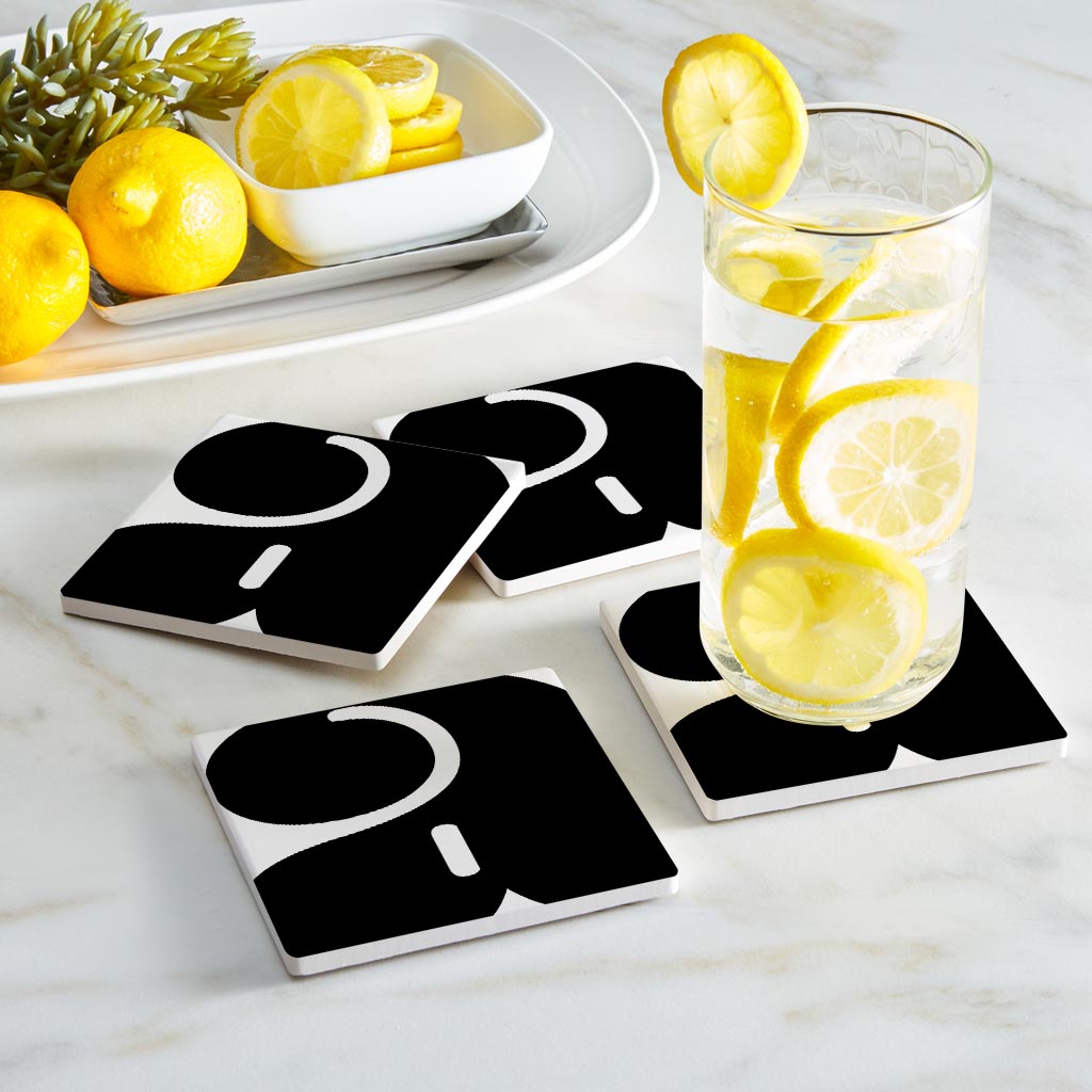 Fun Chunky Monogram A | Absorbent Coasters | Set of 4 | Min 2