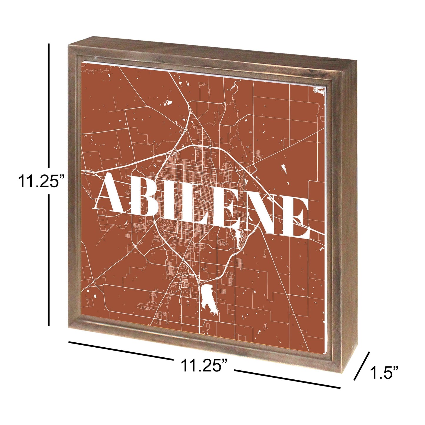 Modern Minimalist Texas Abilene Map | Wood Sign | Eaches | Min 1