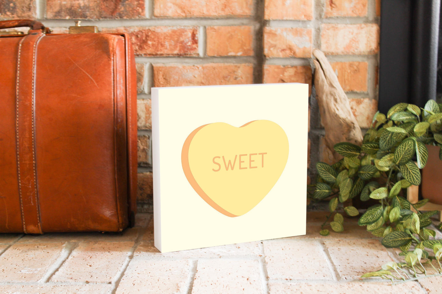 Message Hearts Sweet | Wood Block | Eaches | Min 2