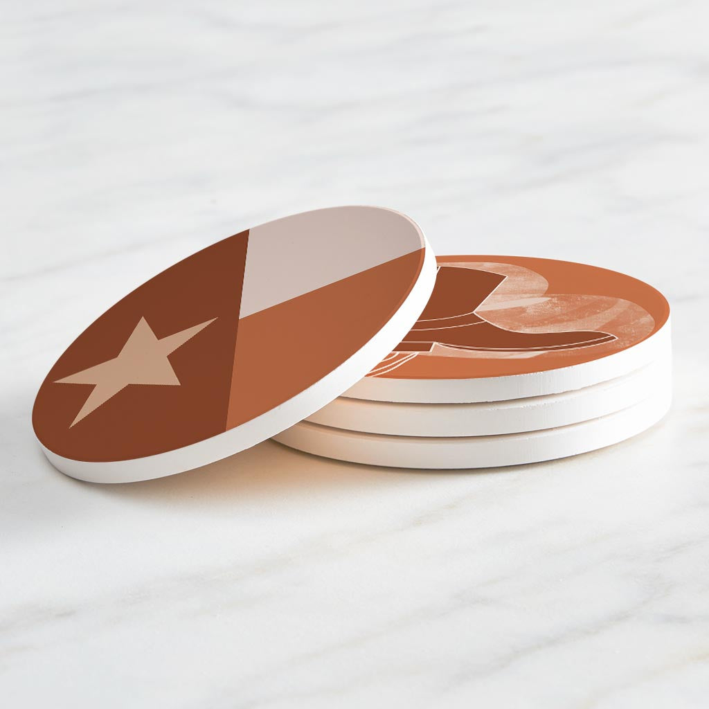 Modern Minimalist Texas Set | Absorbent Coasters | Set of 4 | Min 2