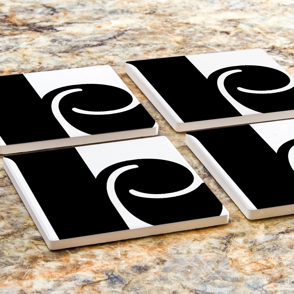 Fun Chunky Monogram K | Absorbent Coasters | Set of 4 | Min 2