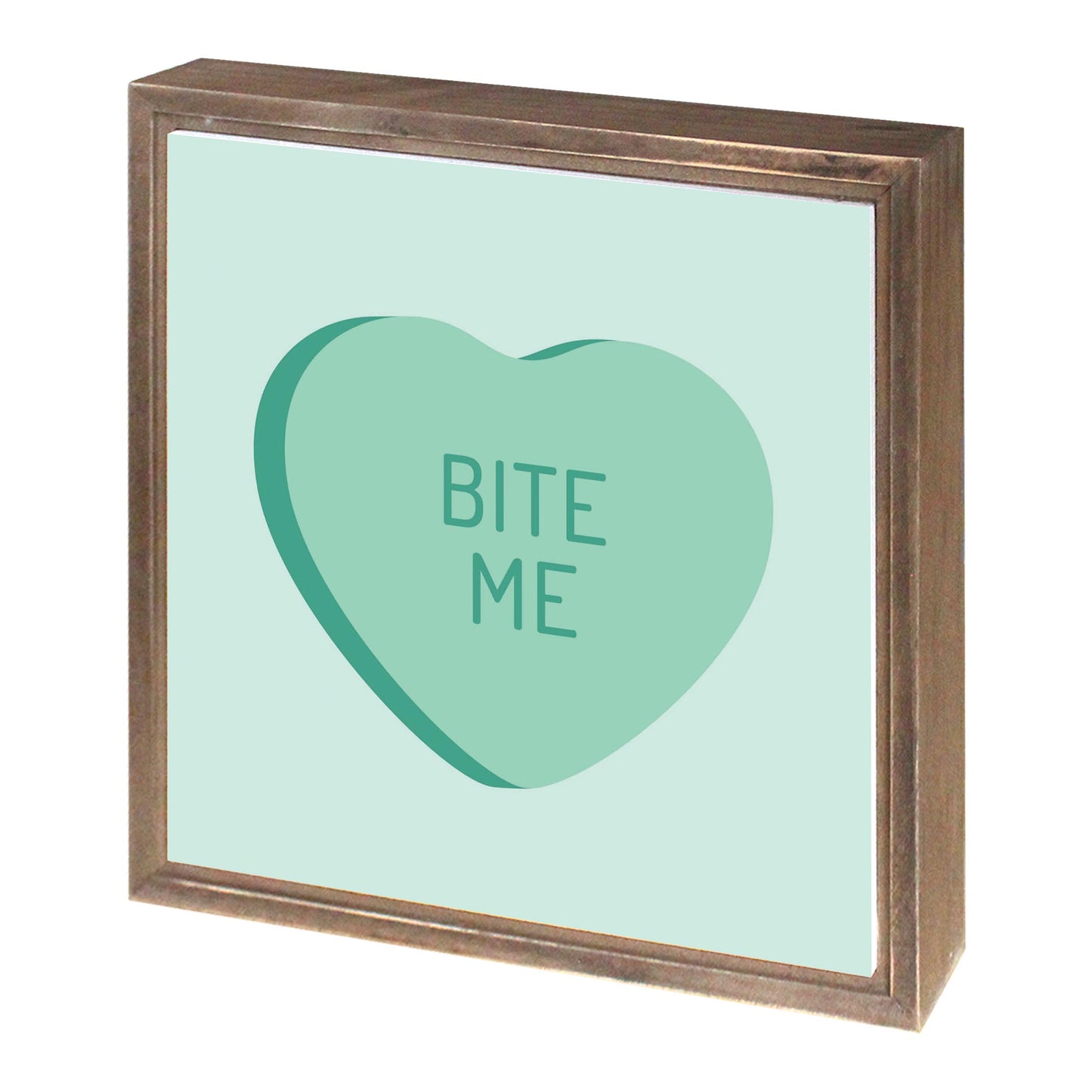 Funny Message Hearts Bite Me | Wood Sign | Eaches | Min 1