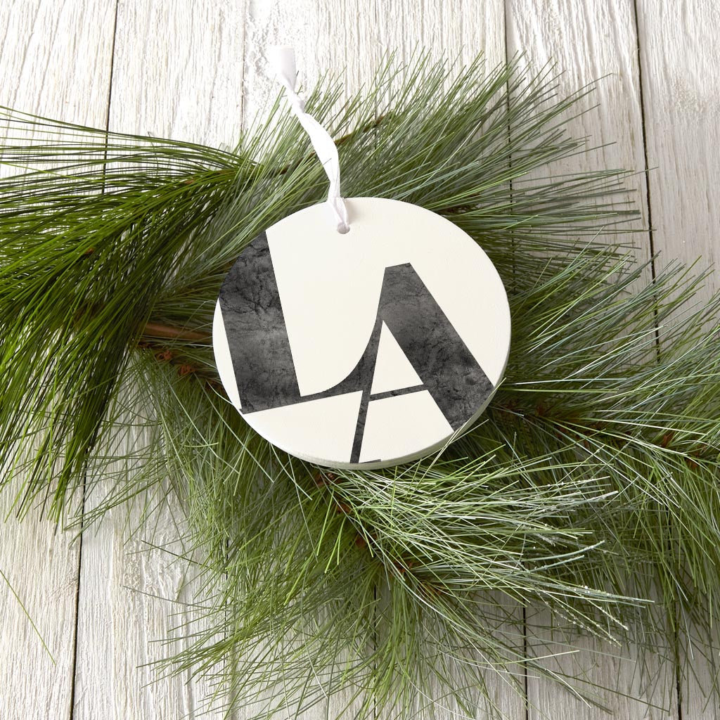 Modern White Louisiana Initials| Wood Ornament | Eaches | Min 6