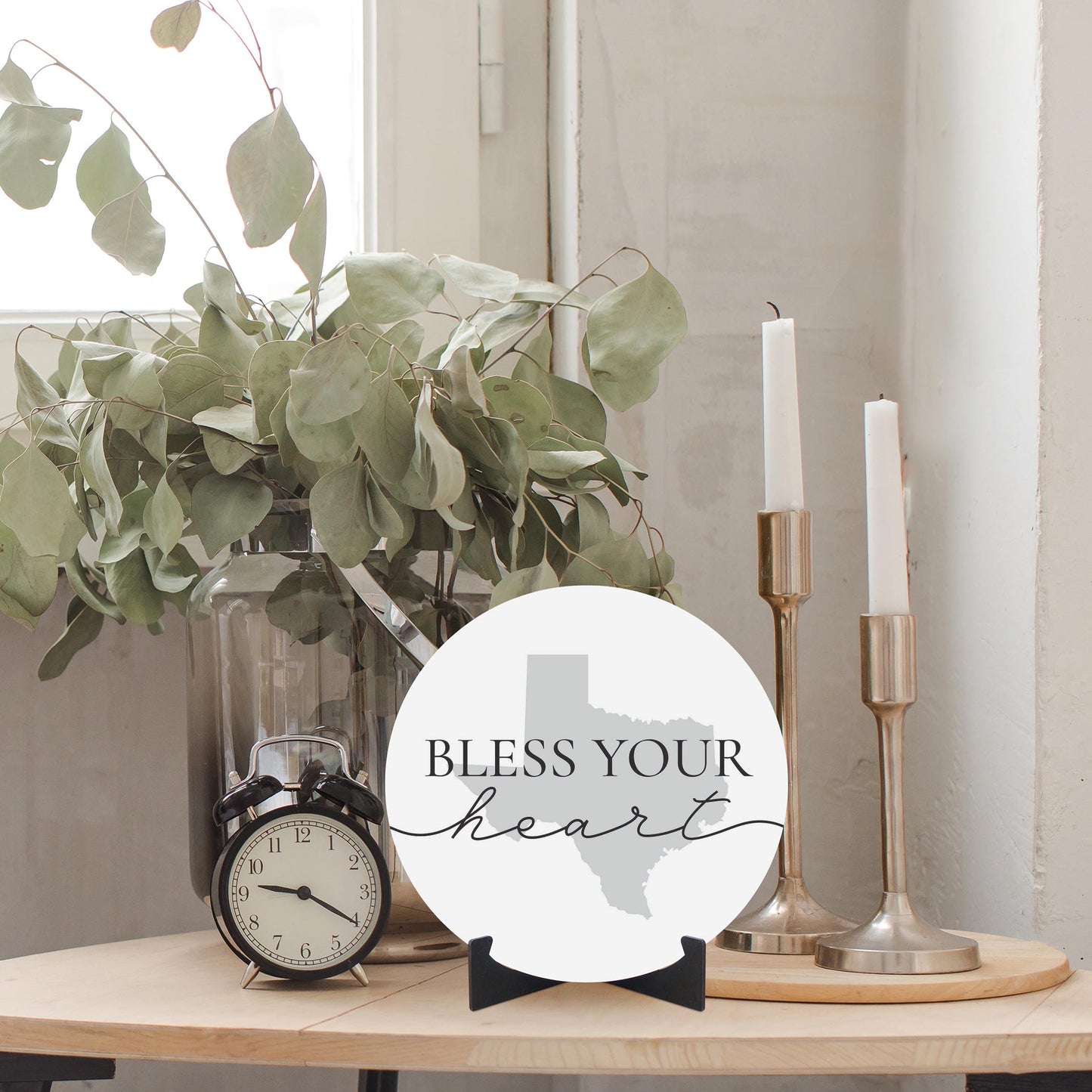 Minimalistic B&W Texas Bless Your Heart | Wood Sign | Eaches | Min 1