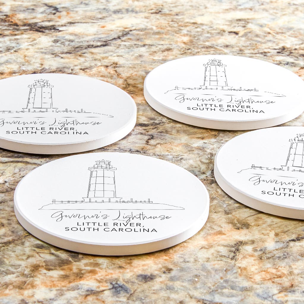 Governors Lighthouse| Absorbent Coasters | Set of 4 | Min 2