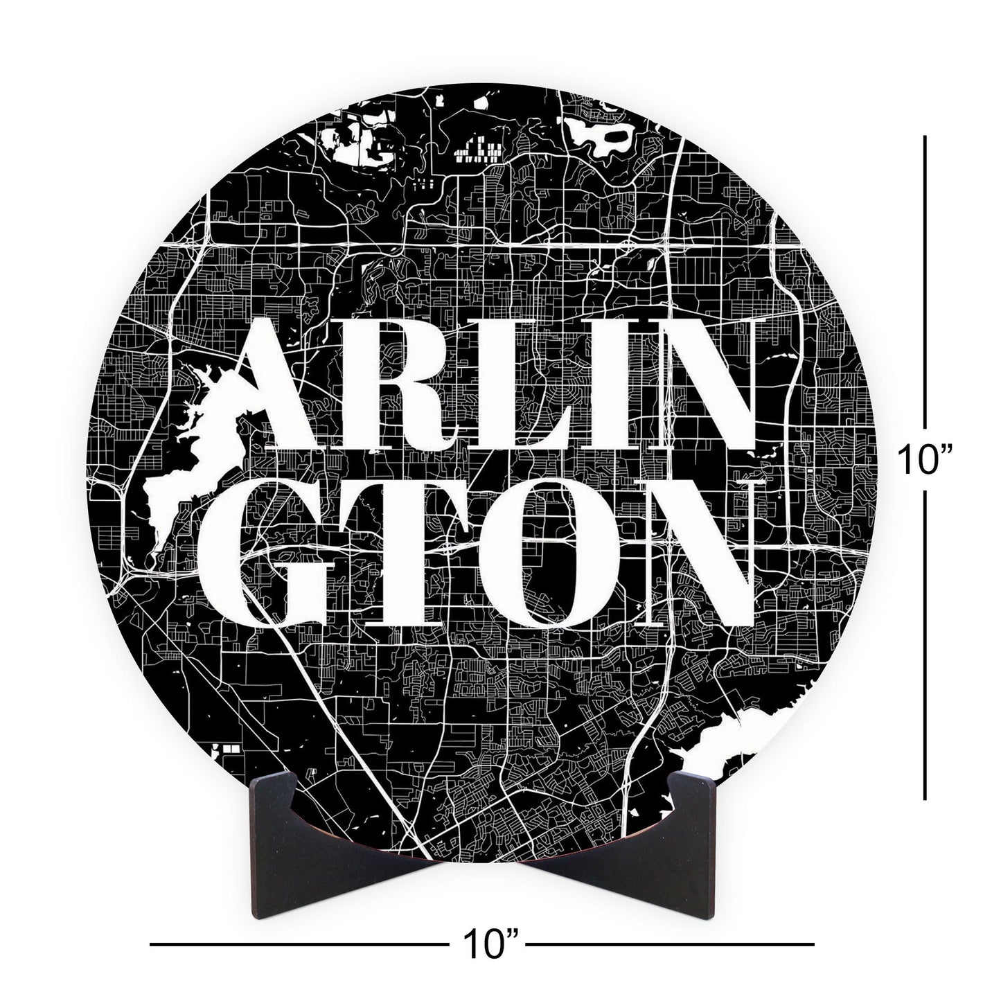 Minimalistic B&W Texas Arlington Map | Wood Sign | Eaches | Min 1