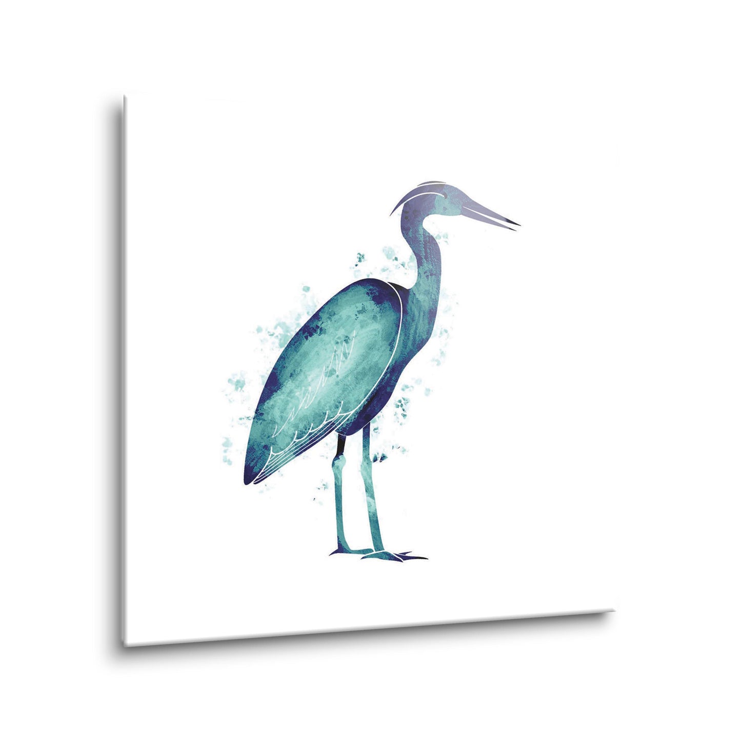 East Coast Water Color Heron | Hi-Def Glass Art | Eaches | Min 2