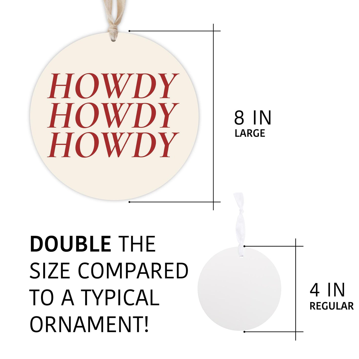 Modern Minimalist Texas Howdy | Wood Ornament | Eaches | Min 1