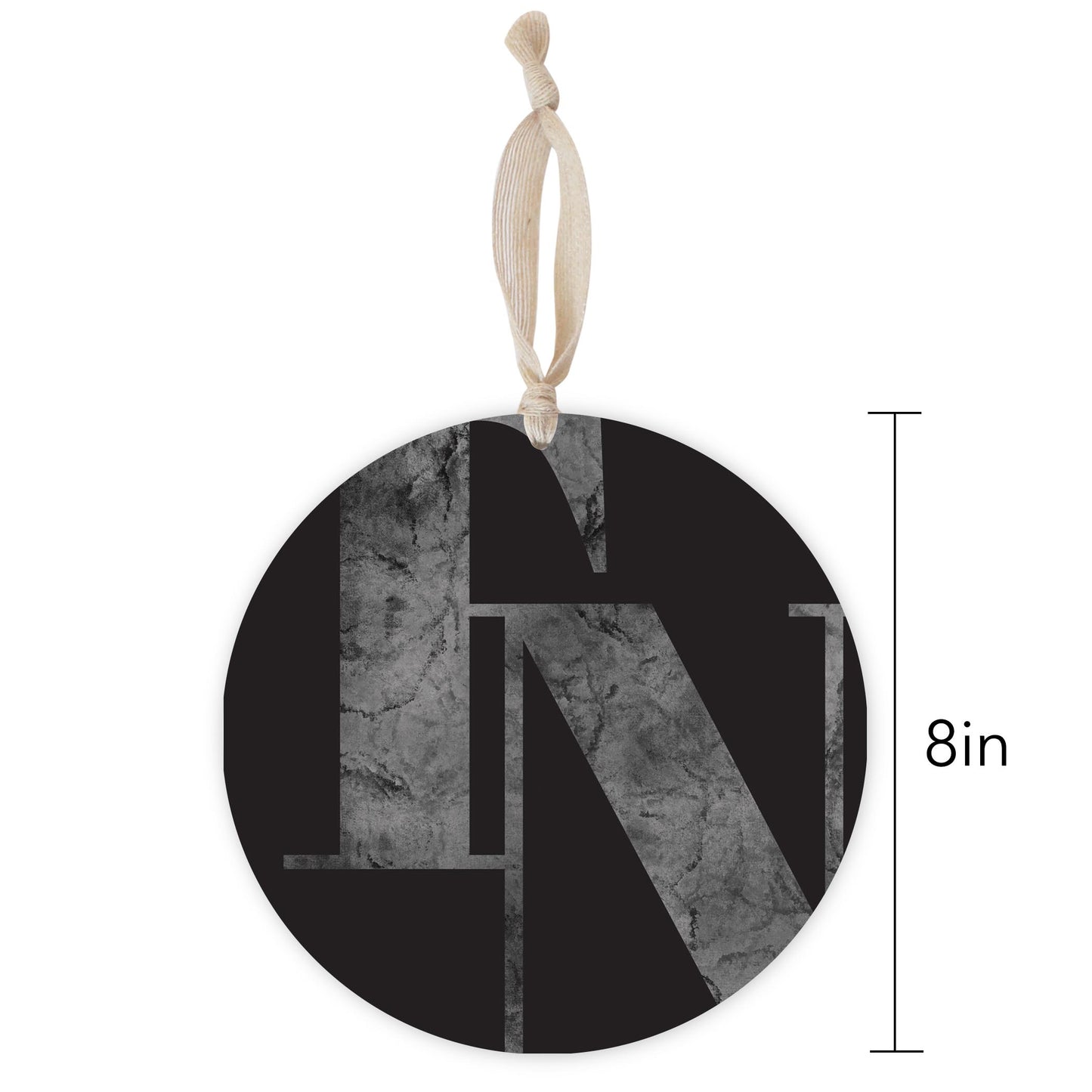 Minimalist B&W Tennessee Black Initials | Wood Ornament | Eaches | Min 1