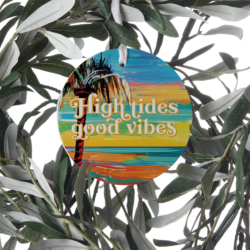 High Tides Good Vibes| Wood Ornament | Eaches | Min 6