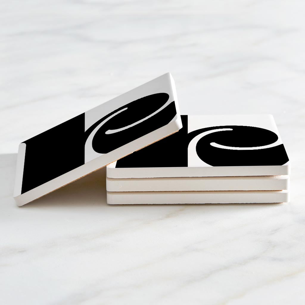 Fun Chunky Monogram K | Absorbent Coasters | Set of 4 | Min 2