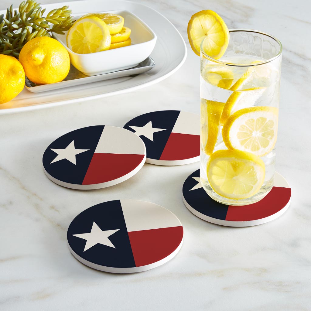 Modern Minimalist Texas Colors Flag| Absorbent Coasters | Set of 4 | Min 2