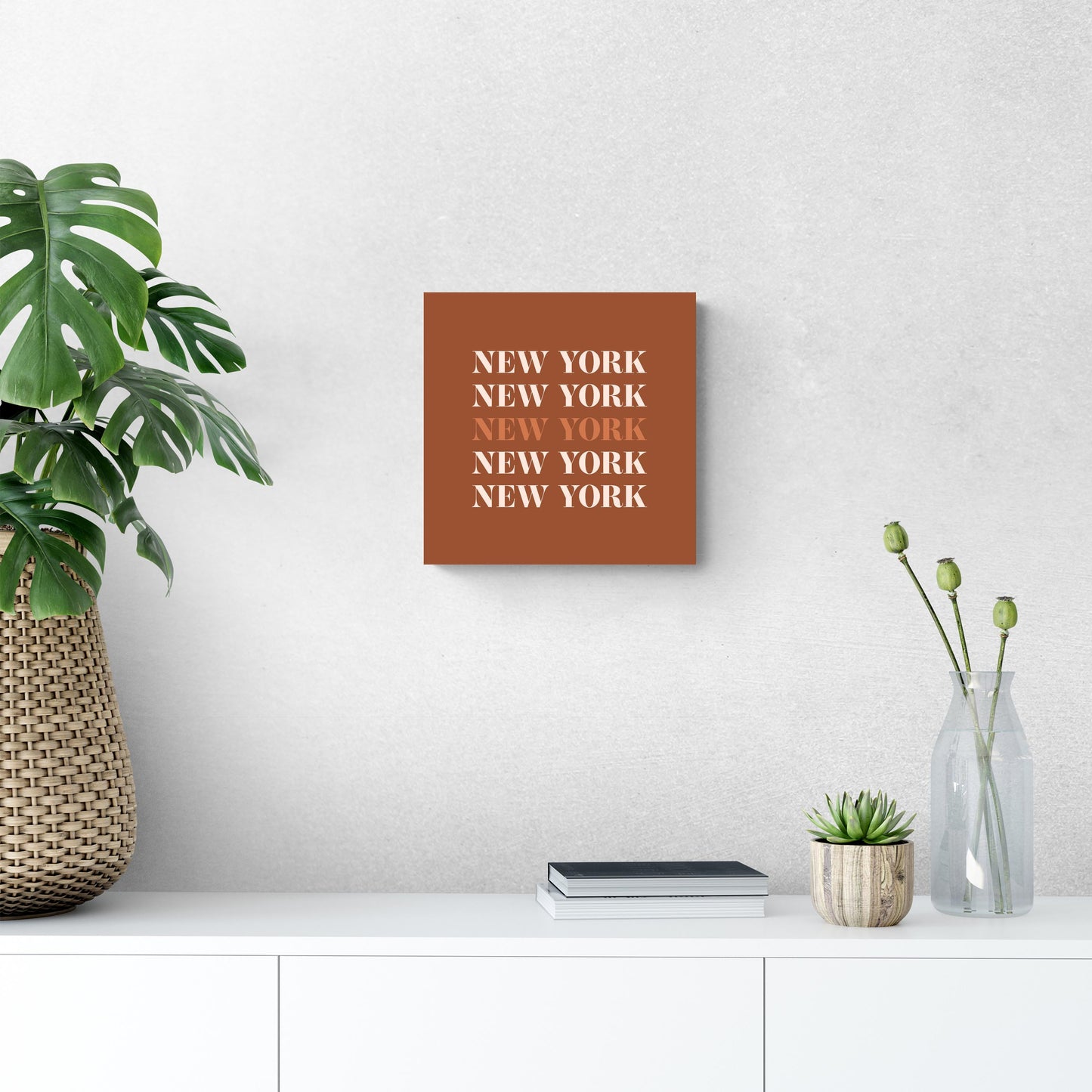 Modern Minimalist New York Repeated Dark | Wood Sign | Eaches | Min 2