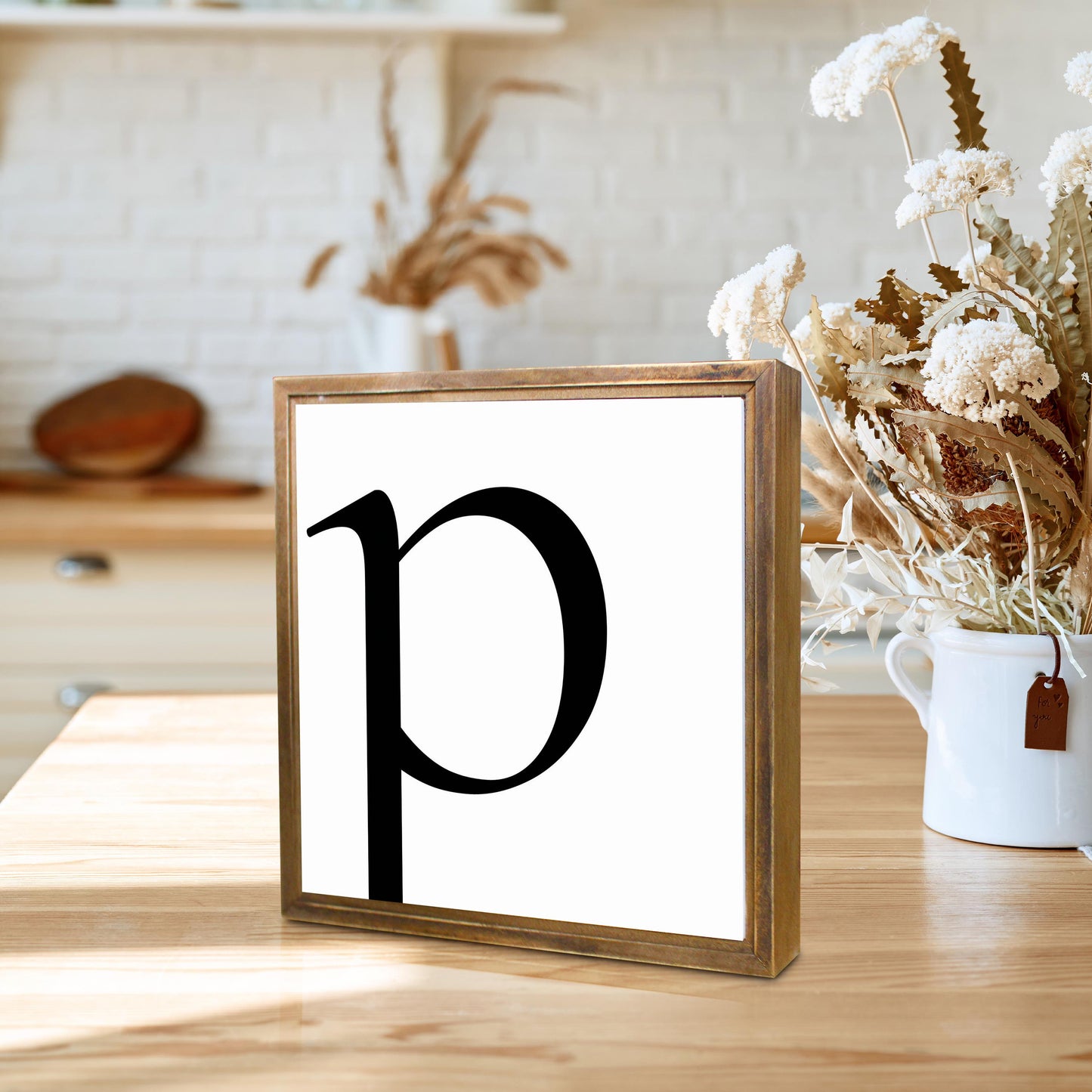 Minimalist Monogram P | Wood Sign | Eaches | Min 1